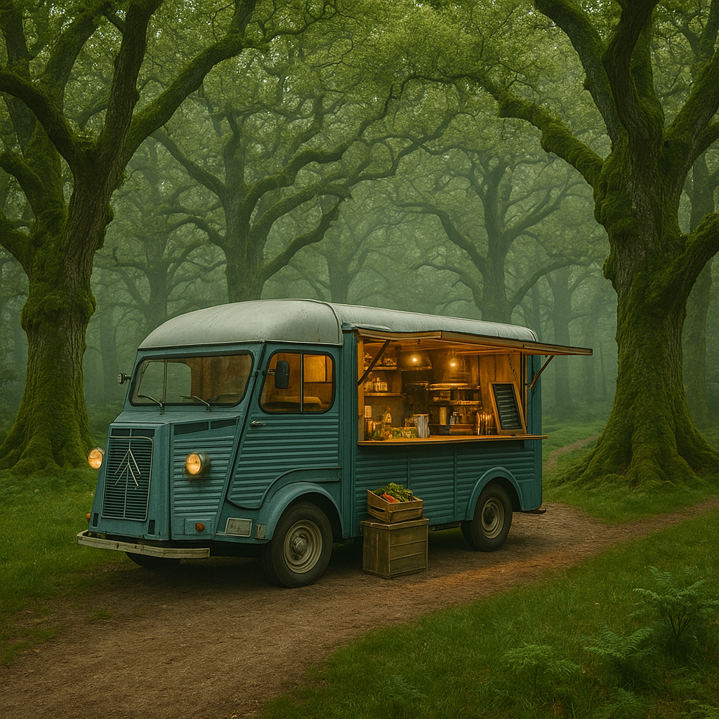 Foto van bos met auto